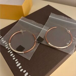 Silpada Copper and Silver Hoop Earrings